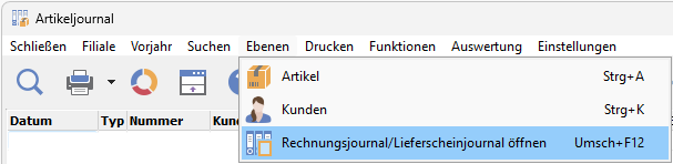 Menüpunkt RJLJ im AJ