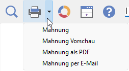 Die Dropdown-Auswahl am Druckbutton