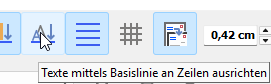 Automatische Ausrichtung an der Baseline
