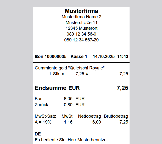 Beispiel Kassenbon
